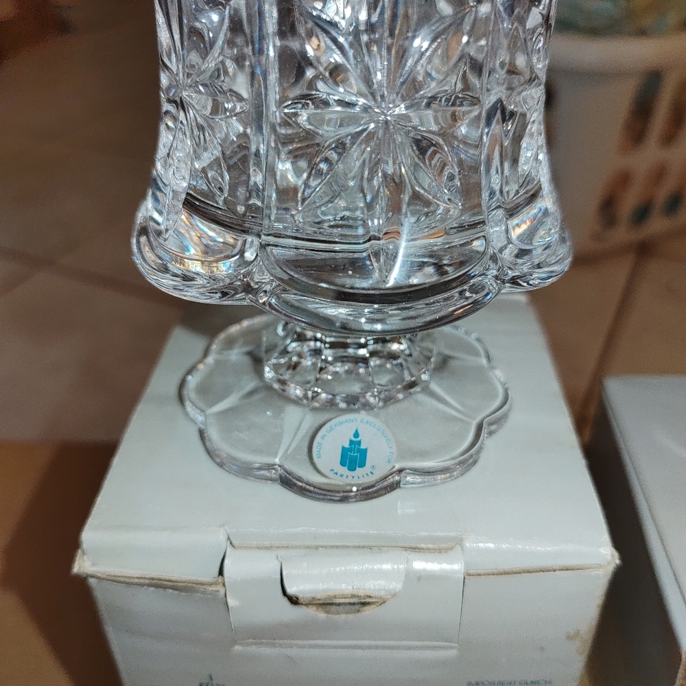 2 sets partylite crystal votive holders